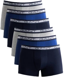 Herren Boxer Shorts, 6er Pack - BASIC TRUNKS 6-PACK, Cotton Stretch, uni Grau M
