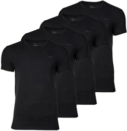 Herren T-Shirt, 4er Pack - C-NECK T-SHIRT 4-PACK, Rundhals, kurzarm, Cotton Schwarz M