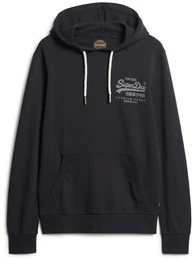 Herren Hoodie - Classic VI Heritage Chest Hood , Logo, einfarbig Schwarz 2XL