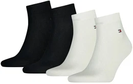 Herren Quarter Socken, 4er Pack - Sneaker, Unifarben, 39-49 Schwarz/Wei 39-42