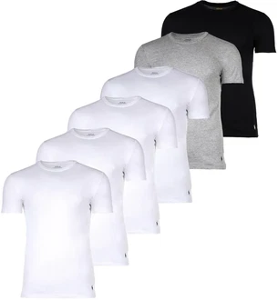 Polo Ralph Lauren Herren T-Shirts 6er Pack CREW 6-PACK-CREW UNDERSHIRT Weiß/Grau/Schwarz/Weiß