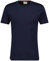 Herren T-Shirt - CONTRAST LOGO, Rundhals, kurzarm, Baumwolle, Logo-Stickerei Blau 2XL