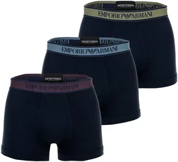 Herren Trunks, 3er Pack - CORE LOGOBAND, Boxershorts, Stretch Cotton Marine XL