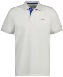 Herren Poloshirt - REGULAR CONTRAST PIQUE RUGGER, Knopfleiste, Cotton Stretch Wei 3XL