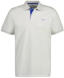 Herren Poloshirt - REGULAR CONTRAST PIQUE RUGGER, Knopfleiste, Cotton Stretch Wei 2XL