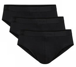 Herren Slip, 3er Pack - Natural Benefit, Elastikbund, Single Jersey Schwarz M (50)