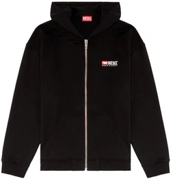 Herren Sweatjacke - S-BOXT-HOOD-ZIP-DIV SWEAT, Kapuze, Zipper, Baumwolle Schwarz XXL