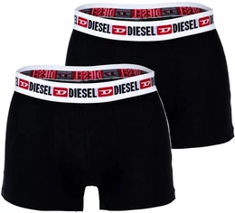 Herren Boxershorts, 2er Pack - UMBX-SHAWN TWO PACK, Trunks, Logobund, Kontrast-Streifen, Cotton Stretch Schwarz L
