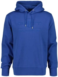 Herren Hoodie - REGULAR TONAL SHIELD HOODIE, Kapuzen-Sweatshirt, Logo Blau (Rich Blue) 2XL