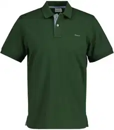Herren Poloshirt - REGULAR CONTRAST PIQUE RUGGER, Knopfleiste, Cotton Stretch Grn M