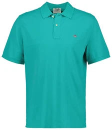 Herren Poloshirt - REGULAR SHIELD, Kurzarm, Knopfleiste, Pique, Stickerei Trkis (Lagoon Blue) 5XL