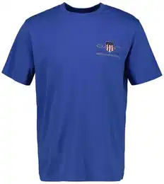 Herren T-Shirt - REG ARCHIVE SHIELD EMB, Rundhals, kurzarm, Stickerei Blau (Rich Blue) M