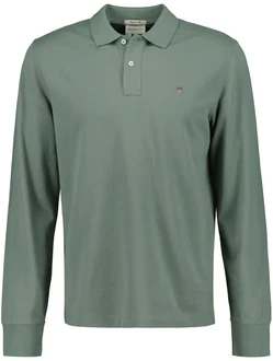 GANT Herren Poloshirt Regular Shield Longsleeve Pique Rugger Grün