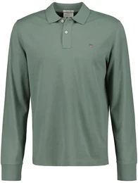 Herren Poloshirt - REGULAR SHIELD LONGSLEEVE PIQUE RUGGER, Langarm, Logo Grn (Dry Green) XL
