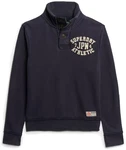 Superdry Herren Henley-Pullover Vintage Athletic Henley Jumper Blau/eclipse navy