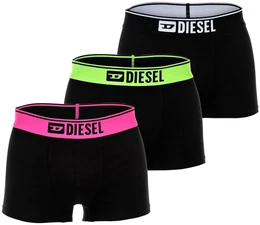 Herren Boxershorts, 3er Pack - UMBX-DAMIENTHREEPACK, Trunks, Logobund, Cotton Stretch Schwarz/Grn/Pink M