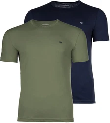 Emporio Armani T-Shirt 2er Pack ENDURANCE Rundhals Marine/Oliv