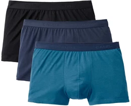 Herren Boxershorts, 3er Pack - Natural Benefit, Elastikbund, Single Jersey Schwarz/Blau M (50)