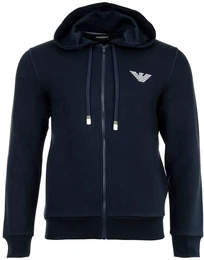 Herren Sweatjacke - ICONIC TERRY, Kapuze, Zipper, Cotton-Mix Blau 2XL