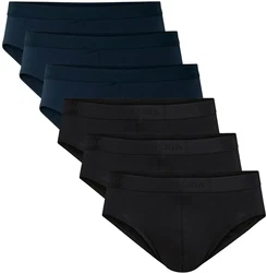 CALIDA Herren Slip MEN BRIEF NATURAL BENEFIT (6er Pack) Dunkelblau/Schwarz