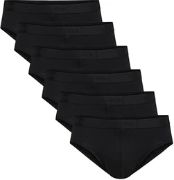 Herren Slip, 6er Pack - Natural Benefit, Elastikbund, Single Jersey Schwarz XXL (58/60)