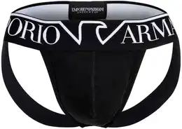 Herren Jockstrap - MEGALOGO, Jocks, Tanga Slip, Stretch Cotton Schwarz S