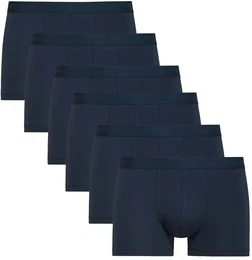 Herren Boxershorts, 6er Pack - Natural Benefit, Elastikbund, Single Jersey Dunkelblau S (46/48)