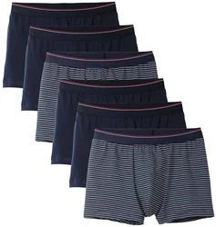 CALIDA Herren Boxershorts 6er Pack Natural Benefit Dunkelblau/Weiß/Rot