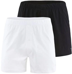 Herren Jersey Boxershorts , 2er Pack - Cotton Code, einfarbig, 100% Baumwolle Wei/Schwarz L (52/54)