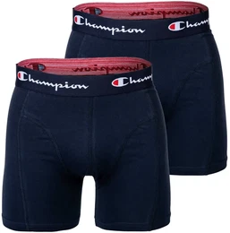Herren Trunks, 2er Pack -Boxershorts, Baumwolle, Logobund, einfarbig Marine M