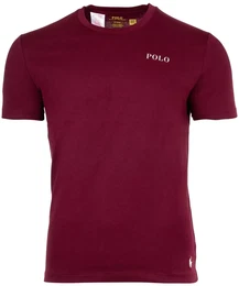 POLO Herren T-Shirt - CREW-SLEEP TOP, Schlafshirt, kurz, Rundhals, Baumwolle Rot L