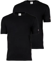 Herren T-Shirt, 2er Pack - 2Pack Crew-Neck, Kurzarm, Rundhals, Baumwolle, einfarbig Schwarz XL