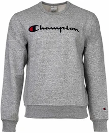 Herren Sweatshirt - Crewneck Sweatshirt, Langarm, Logo, einfarbig Grau XL