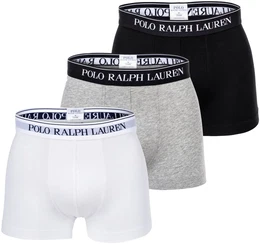 POLO Herren Boxershorts, 3er Pack - Classic Trunk 3-Pack, Logobund, Cotton Blend Schwarz/Wei/Grau 3XL
