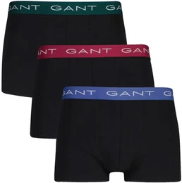 Herren Trunks, 3er Pack - Boxershorts, Cotton Stretch, Logo, einfarbig Schwarz M