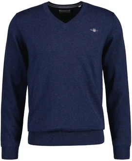 GANT Pullover Classic Cotton V-Neck navy/rot/wei