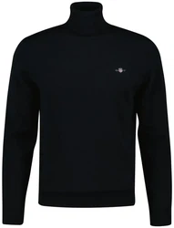 GANT Herren Pullover CLASSIC COTTON ROLLERNECK Schwarz/schwarz