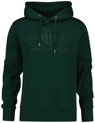 Gant Sweatshirt Regular Tonal Shield Hoodie Grn