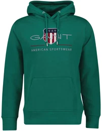 Herren Hoodie - REGULAR ARCHIVE SHIELD HOODIE, Kapuzen-Sweatshirt, Logo Grn (Deep Forest Green) M