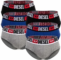 Herren Slips, 6er Pack - UMBR-ANDRETHREEPACK, Briefs, Cotton Stretch, einfarbig Schwarz/Grau/Blau 2XL