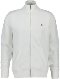 Herren Sweatjacke - REGULAR SHIELD FULL ZIP SWEAT, Reiverschluss, Stehkragen Wei L