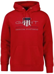 Herren Hoodie - REGULAR ARCHIVE SHIELD HOODIE, Kapuzen-Sweatshirt, Logo Rot (Ruby) 5XL