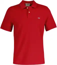 Herren Poloshirt - REGULAR SHIELD, Kurzarm, Knopfleiste, Pique, Stickerei Rot (Ruby) M
