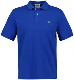 Herren Poloshirt - REGULAR SHIELD, Kurzarm, Knopfleiste, Pique, Stickerei Blau (Lapis) 4XL