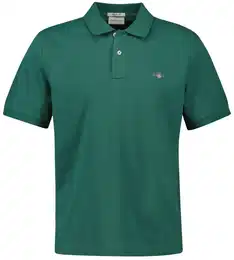 Herren Poloshirt - REGULAR SHIELD, Kurzarm, Knopfleiste, Pique, Stickerei Grn (Woody) M