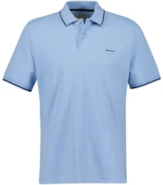 Herren Poloshirt - TIPPING PIQUE RUGGER, Kurzarm, Knopfleiste, Logo, uni Blau (Capri) M