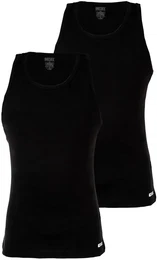 Herren Unterhemden, 2er Pack - WALTY-D-BOX, Tanktop, rmellos, Baumwolle Schwarz S