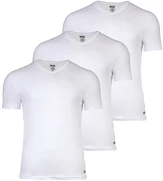 Herren T-Shirt, 3er Pack - MICHAEL, Unterhemd, V-Neck, kurzarm, Baumwolle Wei S