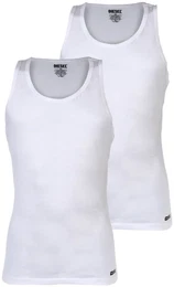 Herren Unterhemden, 2er Pack - WALTY-D-BOX, Tanktop, rmellos, Baumwolle Wei M
