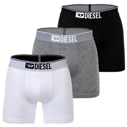 Herren Boxershorts, 3er Pack - MAX, Boxer Briefs Long, Cotton Stretch Schwarz/Grau/Wei M